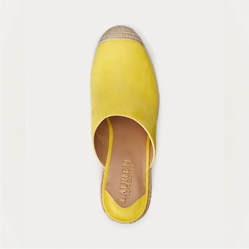 Lauren Ralph Lauren Pennie Suede Espadrille Wedge Shoe Size 7.5 NWT